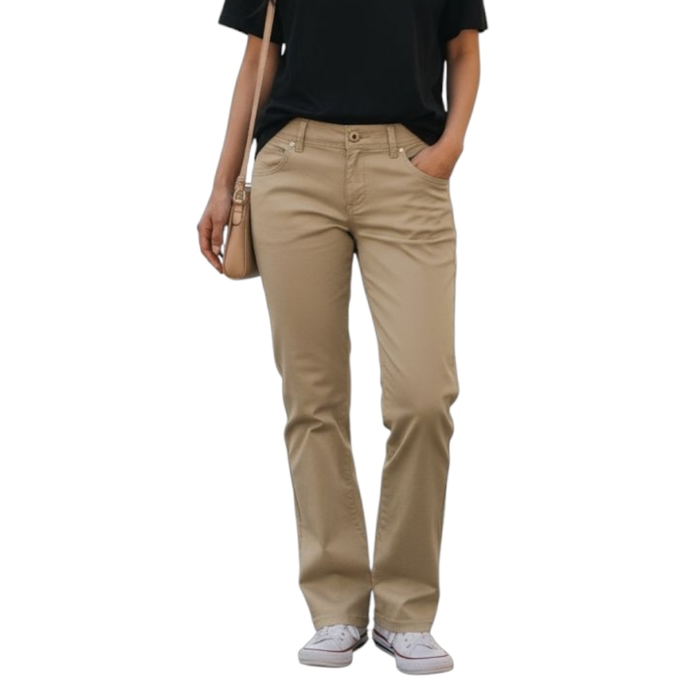 American Eagle Outfitter Tan Straight-Leg Stretch Pants